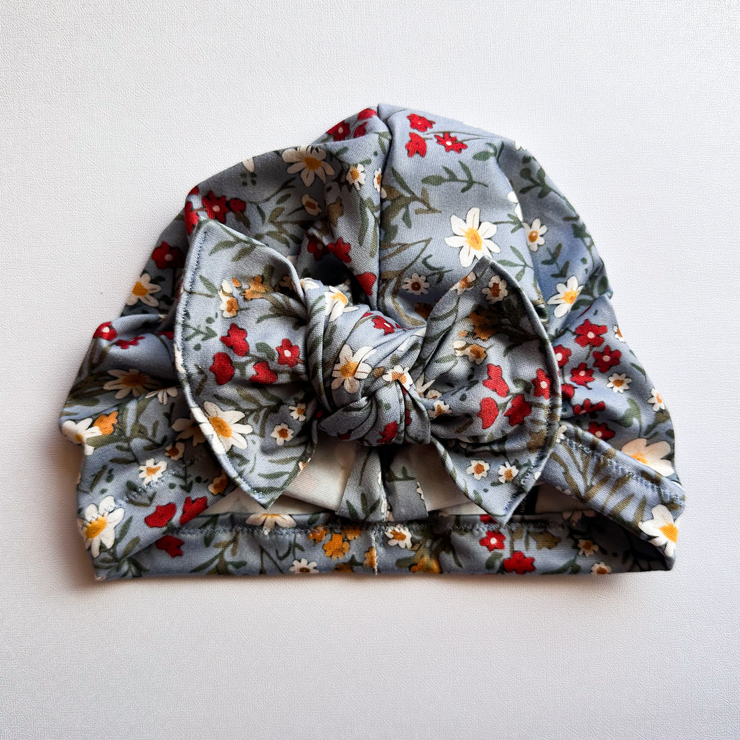 Denim Daisies Hat : w/ Flat Bow