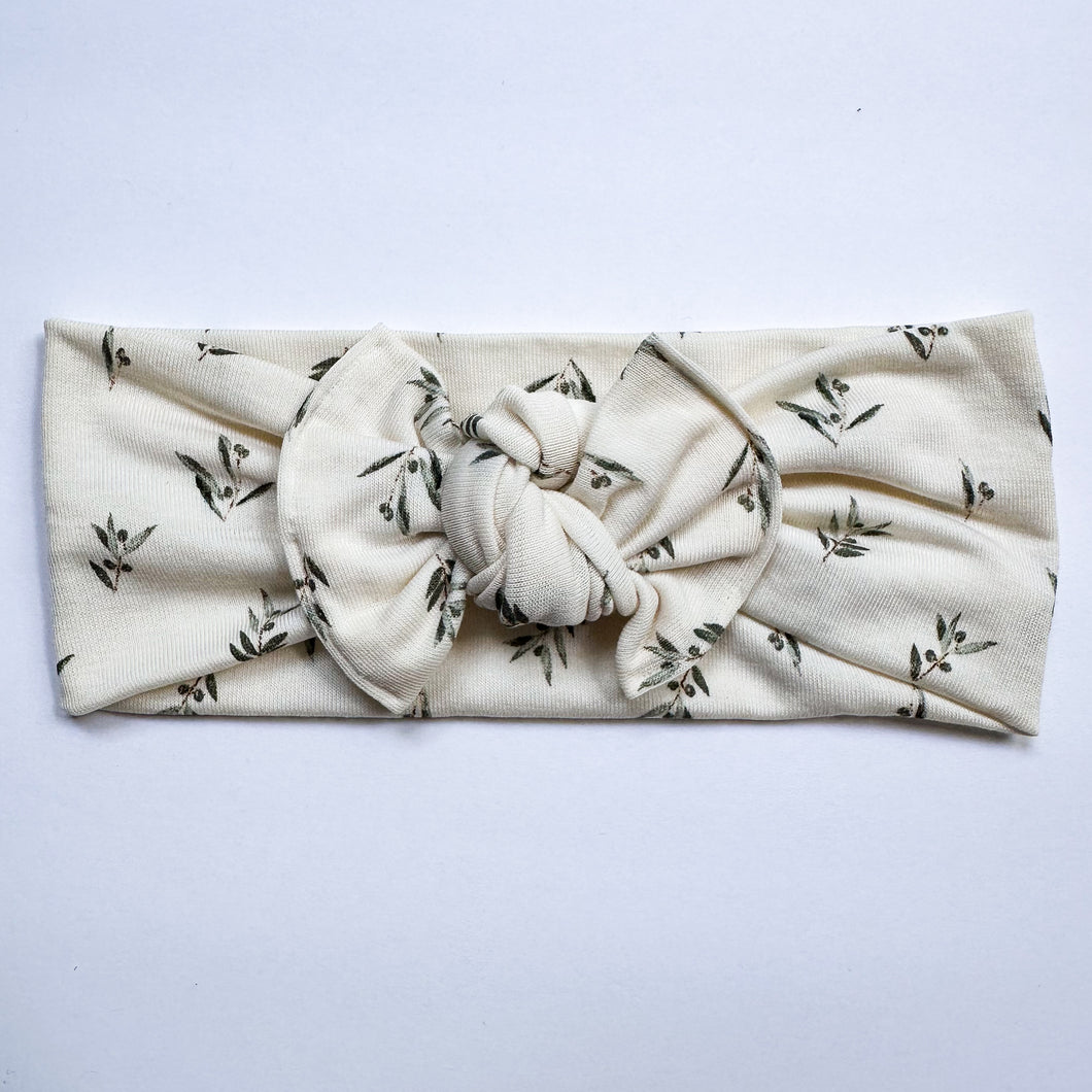 Olive Branch : Flat Bow Headband