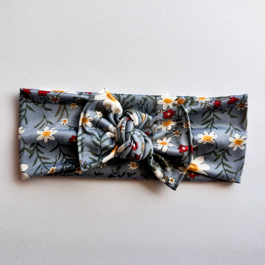 Denim Daisies : Flat Bow Headband