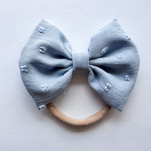 Sky Blue Swiss Dot : Classic Bow