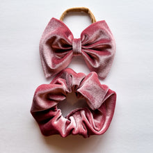 Mauve Velvet : (Mommy & Me) XL Bow & Scrunchie