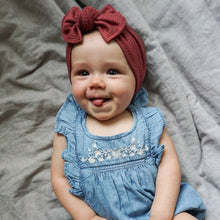 Rust Ribbed : XL Flat Bow Headband