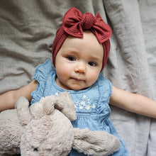 Rust Ribbed : XL Flat Bow Headband