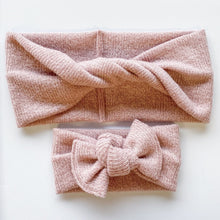 Heathered Rose : (Mommy & Me set) Boho Twist & Flat Bow Headband