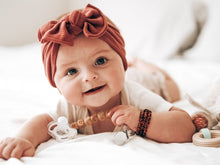 Rust Ribbed : XL Flat Bow Headband