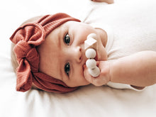 Rust Ribbed : XL Flat Bow Headband
