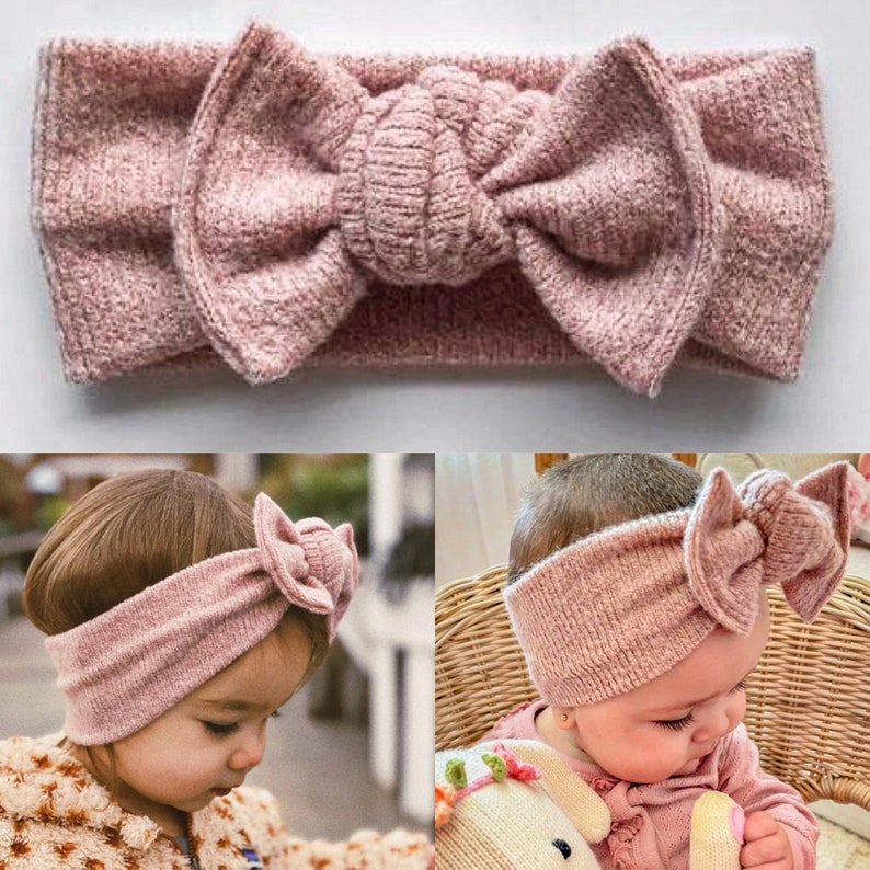 Heathered Rose : Flat Bow Headband