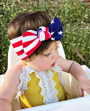American Flag : (Mommy & Me set) Flat Bow Headbands