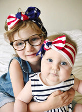 American Flag : (Mommy & Me set) Flat Bow Headbands