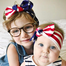American Flag : (Mommy & Me set) Flat Bow Headbands