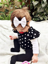 White Embroidered : Classic Bow