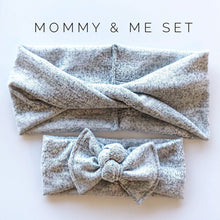 Super Soft Gray Sweater : (Mommy & Me set) Boho Twist & Flat Bow Headband