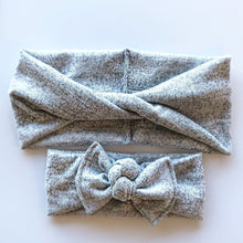 Super Soft Gray Sweater : (Mommy & Me set) Boho Twist & Flat Bow Headband