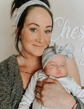 Super Soft Gray Sweater : (Mommy & Me set) Boho Twist & Flat Bow Headband