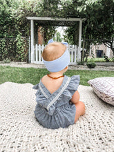 Carolina Blue Textured : Flat Bow Headband