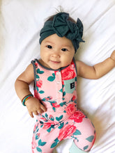 Deep Teal Ribbed: XL Flat Bow Headband