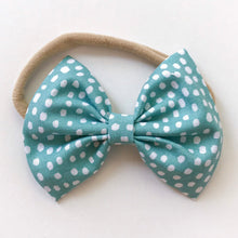 SALE - Cadet Blue Dots : Classic Bow