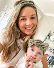Sage : (Mommy & Me set) Boho Twist & Flat Bow Headband