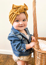 Mustard Knit Hat : w/ Flat Bow