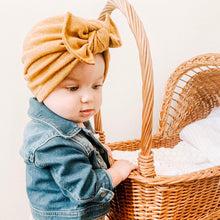 Mustard Knit Hat : w/ Flat Bow