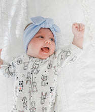 Carolina Blue Textured : Flat Bow Headband