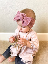 Heathered Pink : Flat Bow Headband