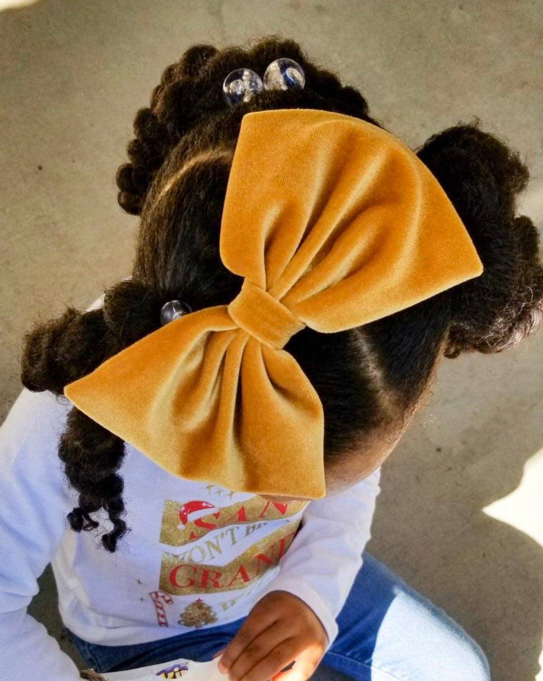 Gold Velvet : Scarf Bow (on clip)