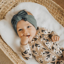 Deep Teal Ribbed: XL Flat Bow Headband