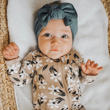 Deep Teal Ribbed: XL Flat Bow Headband