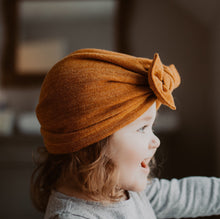 Mustard Knit Hat : w/ Flat Bow
