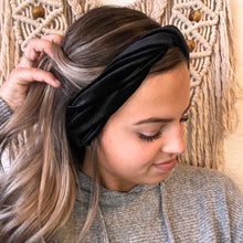 ADULT Black Velvet : (skinny) Boho Twist Headband