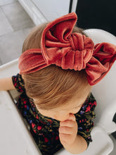 Persimmons Velvet : Flat Bow Headband
