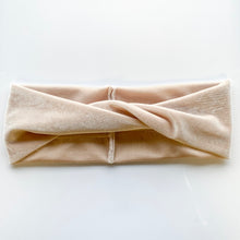 Champagne Velvet : (Mommy and Me set) Skinny Boho Twist & Flat Bow Headband