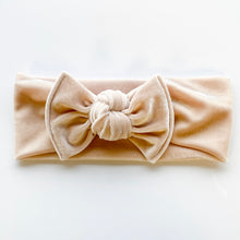 Champagne Velvet : (Mommy and Me set) Skinny Boho Twist & Flat Bow Headband