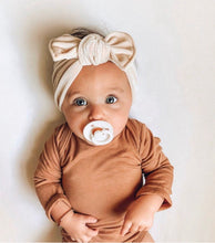 Champagne Velvet : (Mommy and Me set) Skinny Boho Twist & Flat Bow Headband