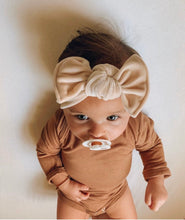 Champagne Velvet : (Mommy and Me set) Skinny Boho Twist & Flat Bow Headband