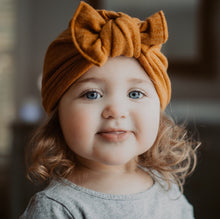 Mustard Knit Hat : w/ Flat Bow