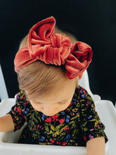 Persimmons Velvet : Flat Bow Headband