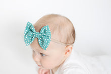 SALE - Cadet Blue Dots : Classic Bow