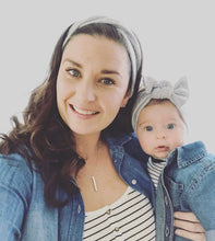 Super Soft Gray Sweater : (Mommy & Me set) Boho Twist & Flat Bow Headband