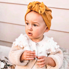 Mustard Knit Hat : w/ Flat Bow