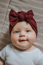 Super Soft Burgundy Sweater Hat : w/ Flat Bow