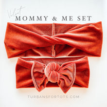Persimmons Velvet : (Mommy and Me set) Skinny Boho Twist & Flat Bow Headband