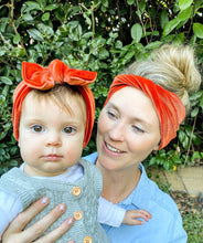 Persimmons Velvet : (Mommy and Me set) Skinny Boho Twist & Flat Bow Headband