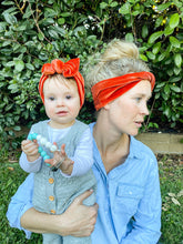 Persimmons Velvet : (Mommy and Me set) Skinny Boho Twist & Flat Bow Headband
