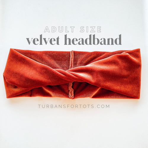 ADULT Persimmons Velvet : (skinny) Boho Twist Headband