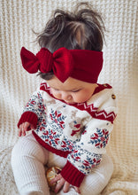 Dark Red Textured : Flat Bow Headband