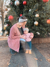 Super Soft Gray Sweater : (Mommy & Me set) Boho Twist & Flat Bow Headband