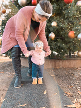 Super Soft Gray Sweater : (Mommy & Me set) Boho Twist & Flat Bow Headband