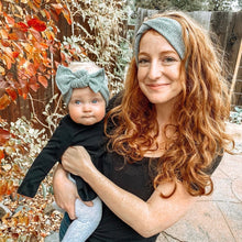 Spearmint Sweater : (Mommy & Me set) Boho Twist & Flat Bow Headband
